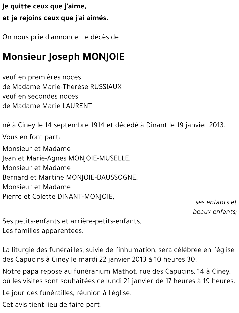 Joseph MONJOIE