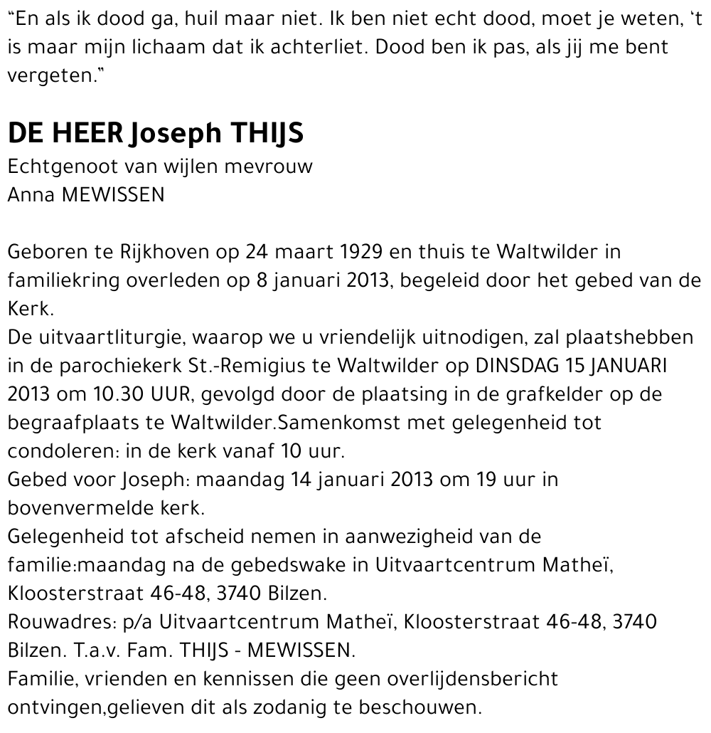 Joseph THIJS