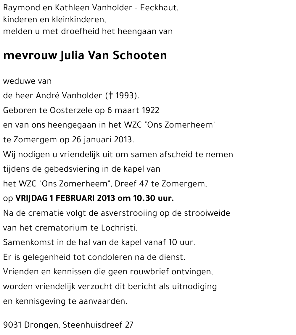 Julia Van Schooten