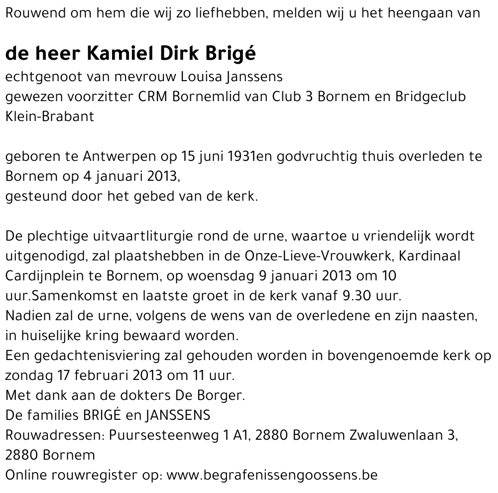 Kamiel Dirk Brigé