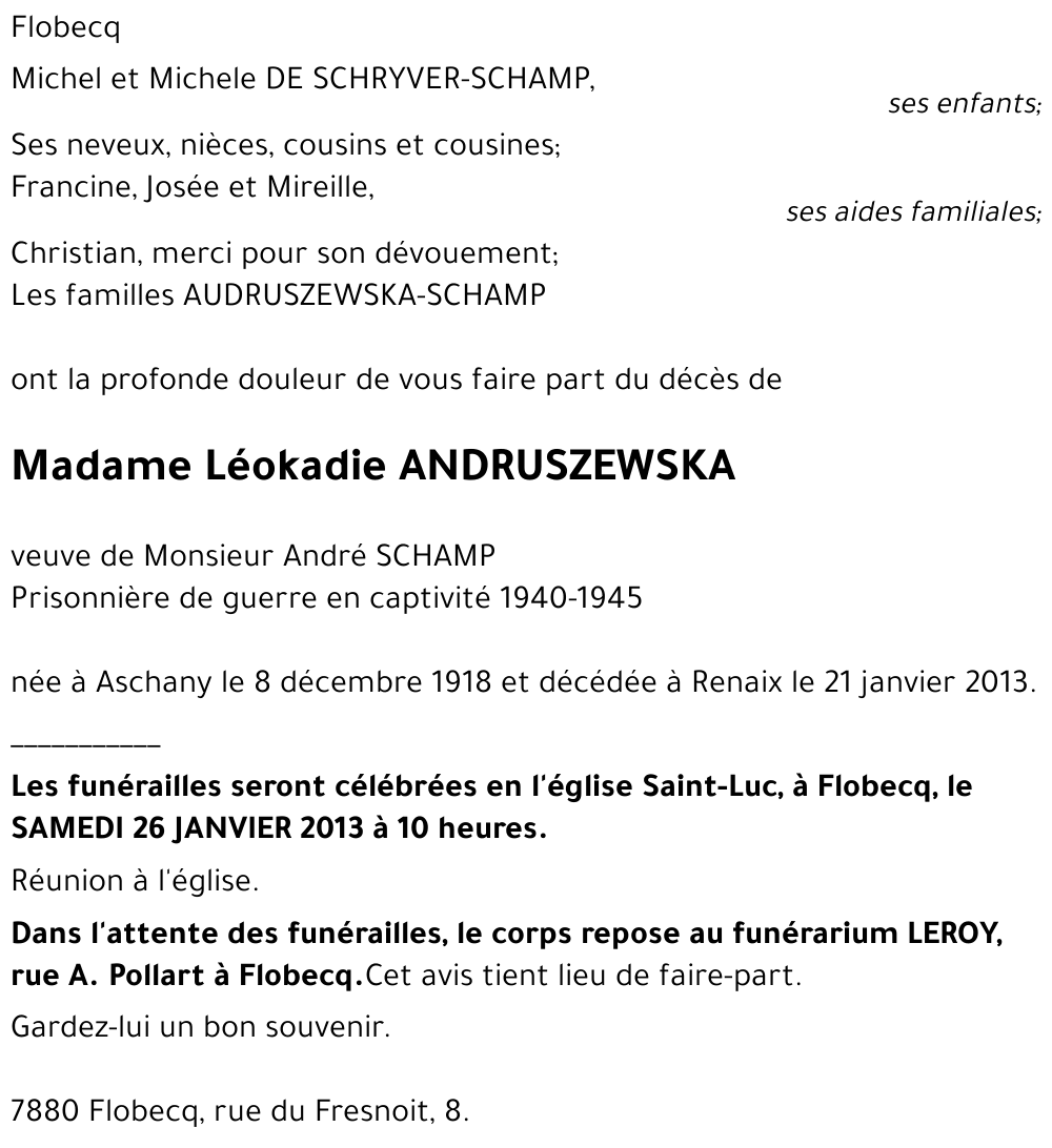 Léokadie ANDRUSZEWSKA