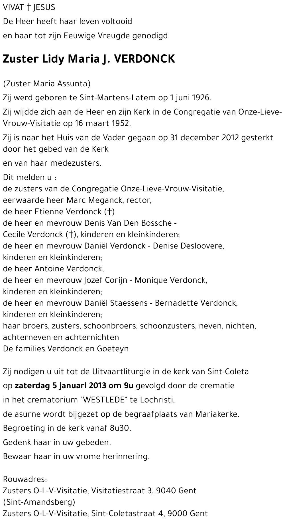 Lidy Maria J. VERDONCK