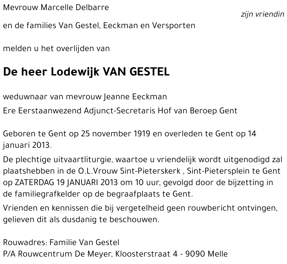 Lodewijk Van GESTEL