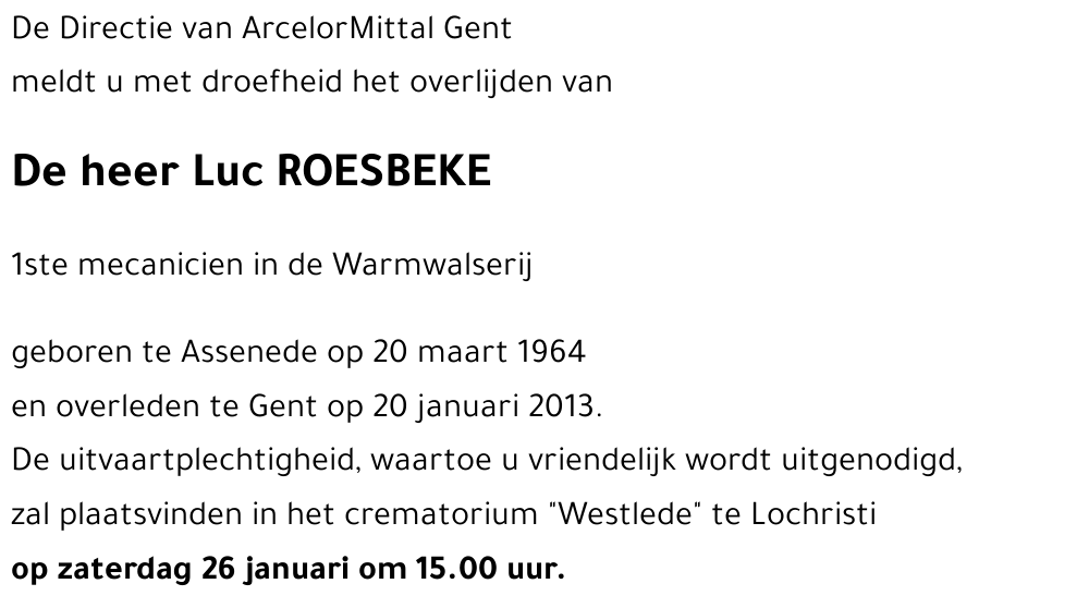 Luc ROESBEKE