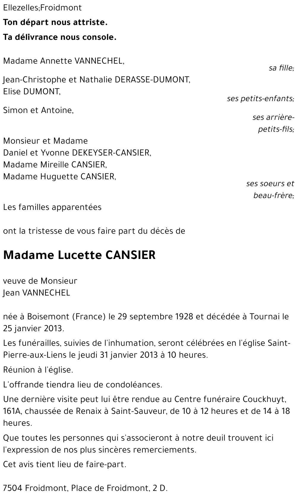 Lucette CANSIER