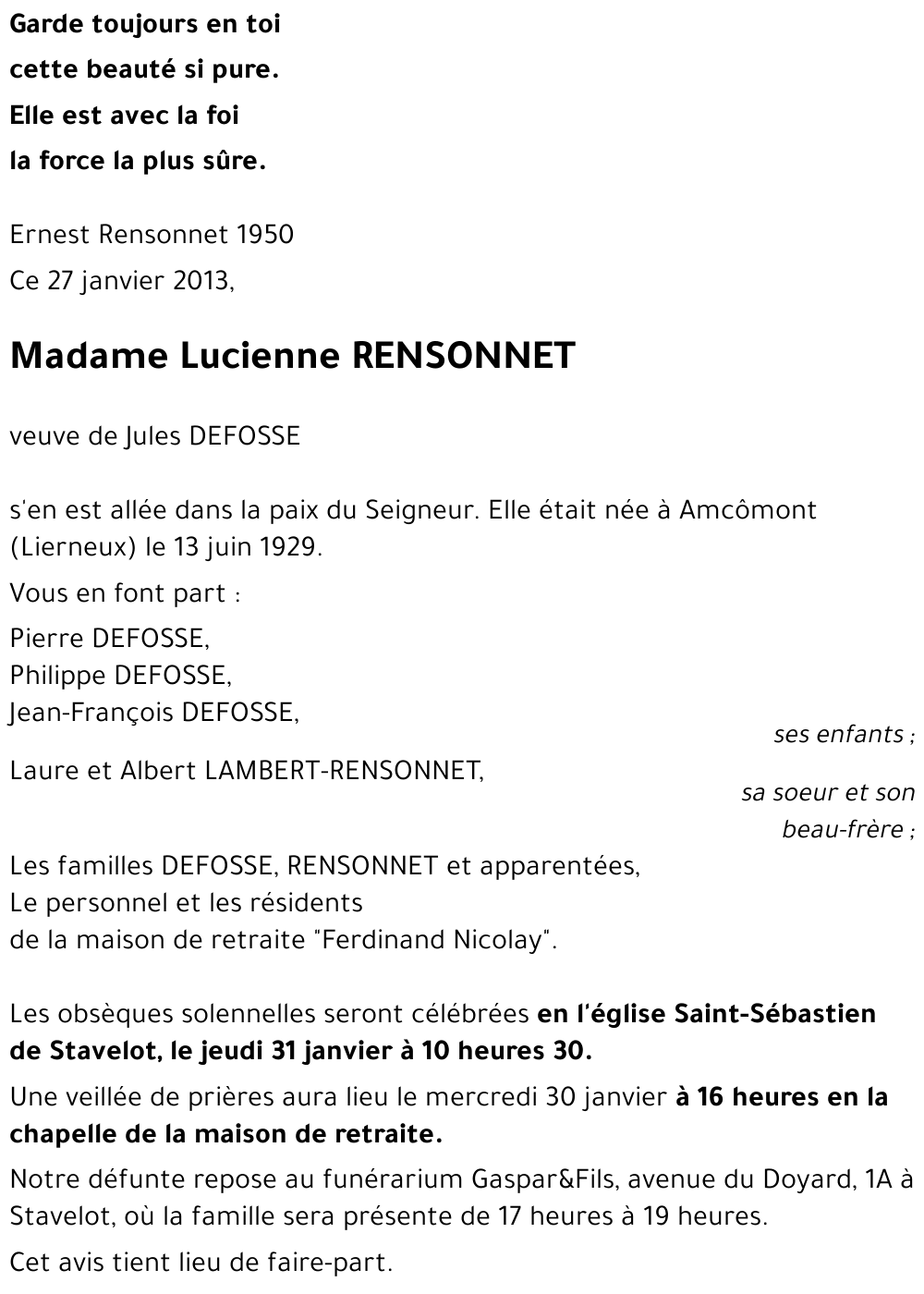 Lucienne RENSONNET