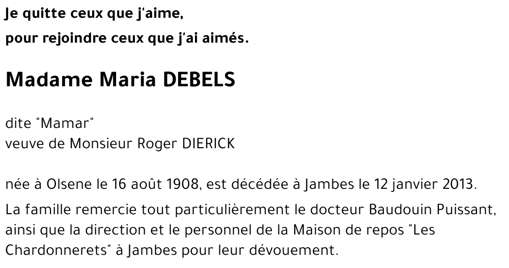 Maria DEBELS