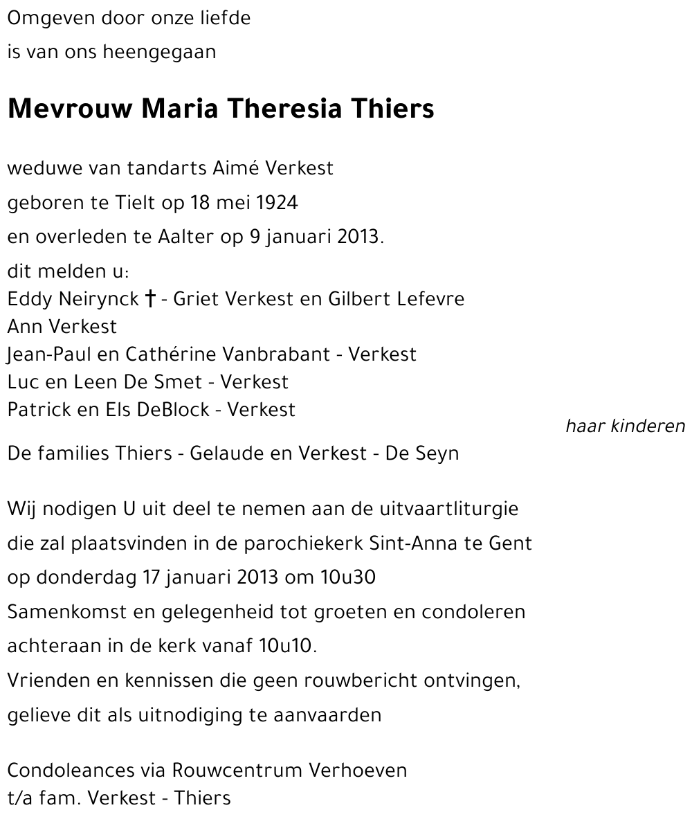 Maria Theresia Thiers