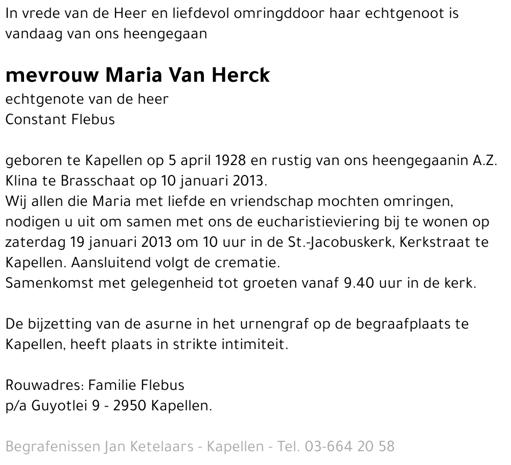 Maria Van Herck