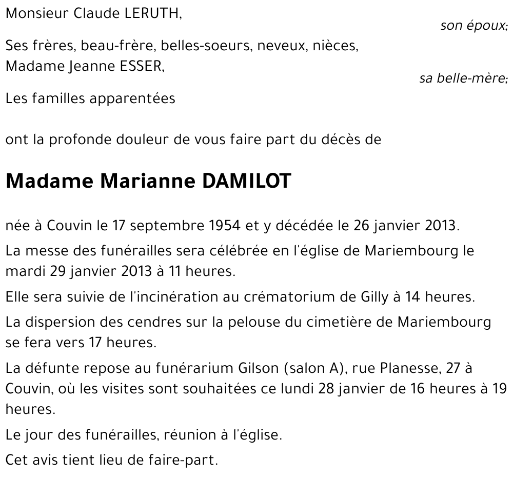 Marianne DAMILOT