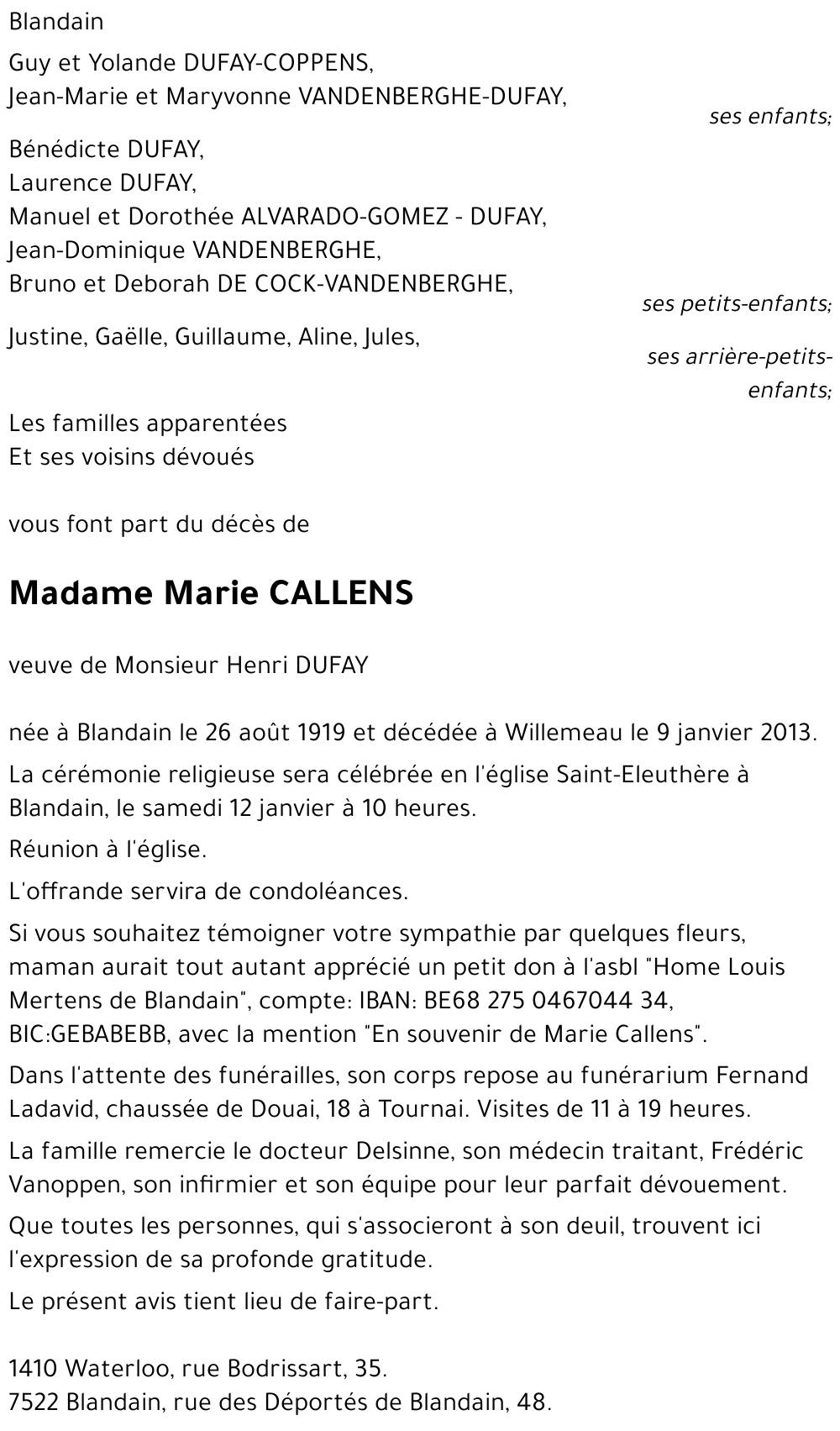 Marie CALLENS