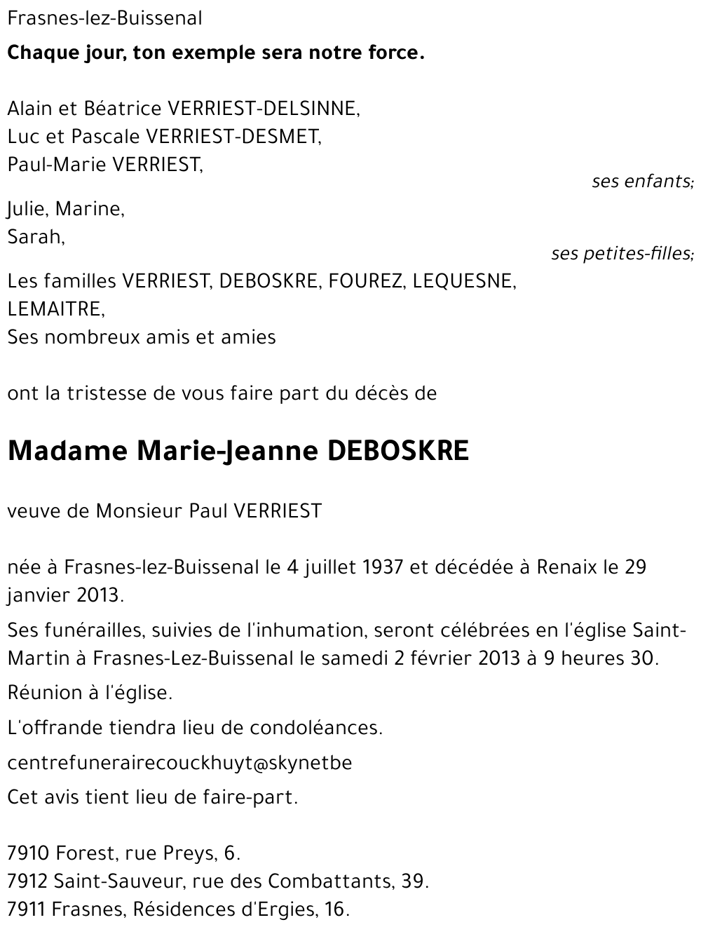 Marie-Jeanne DEBOSKRE
