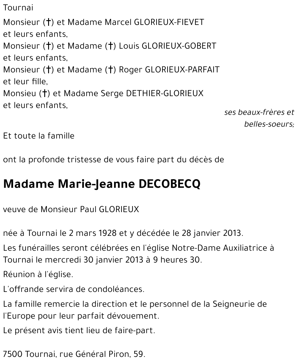 Marie-Jeanne DECOBECQ