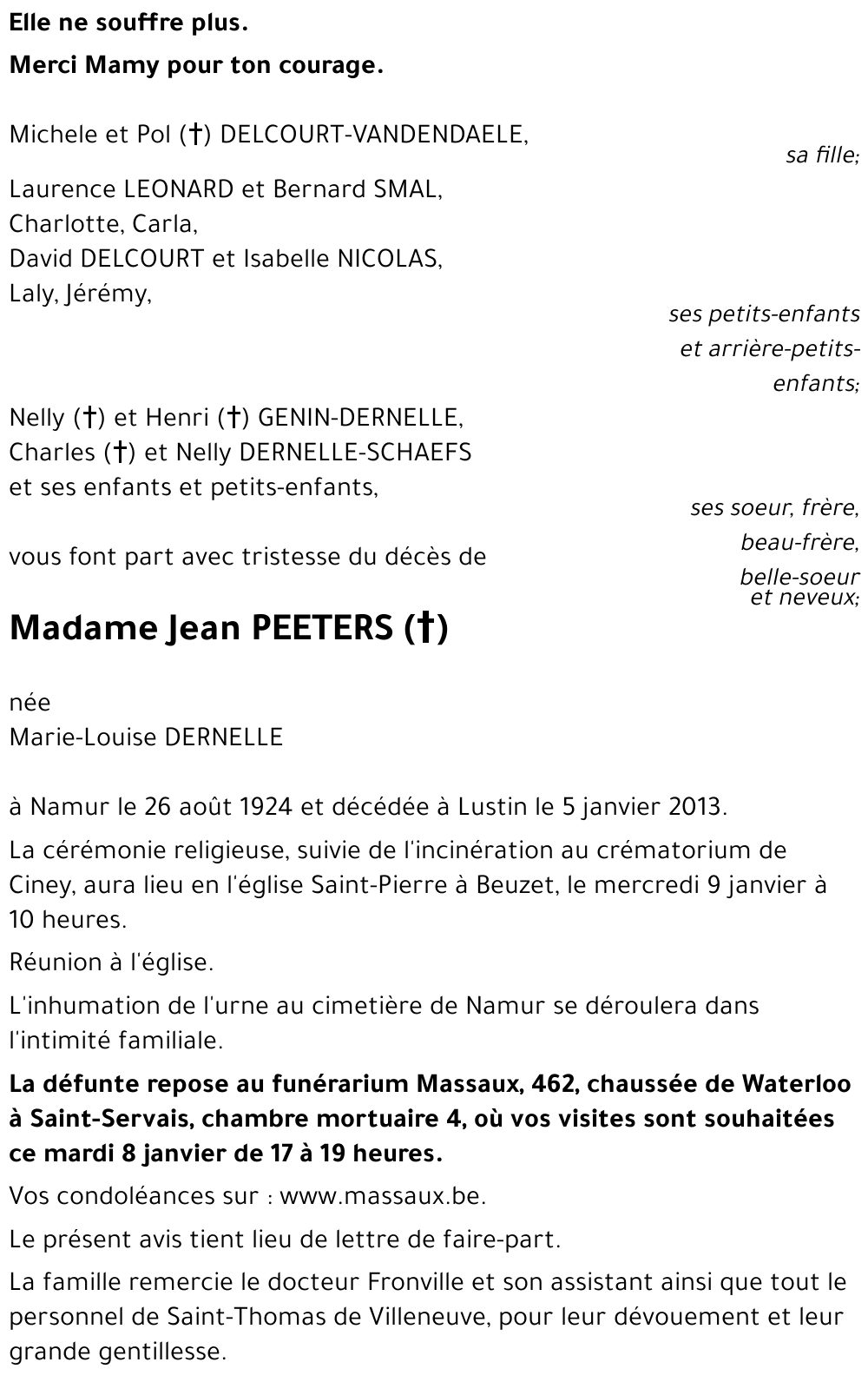 Marie-Louise DERNELLE