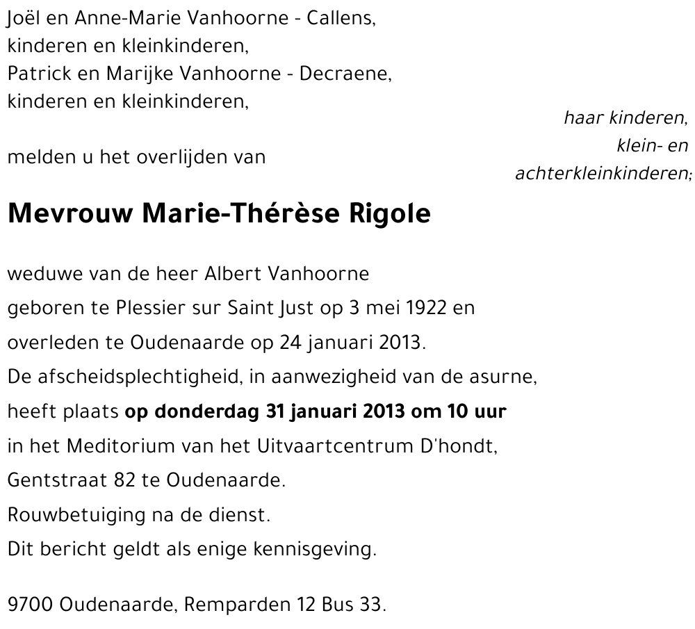 Marie-Thérèse Rigole