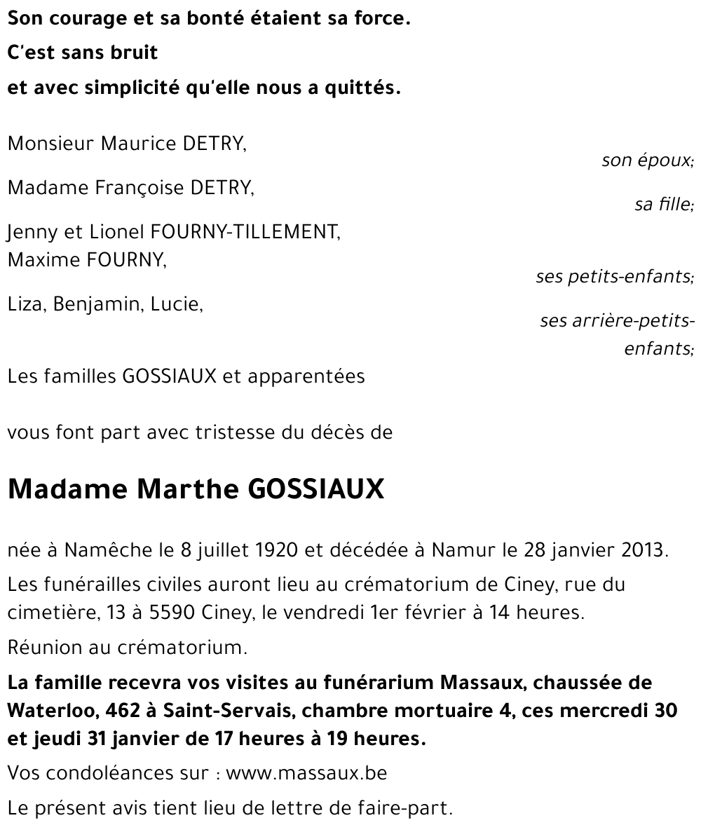 Marthe GOSSIAUX