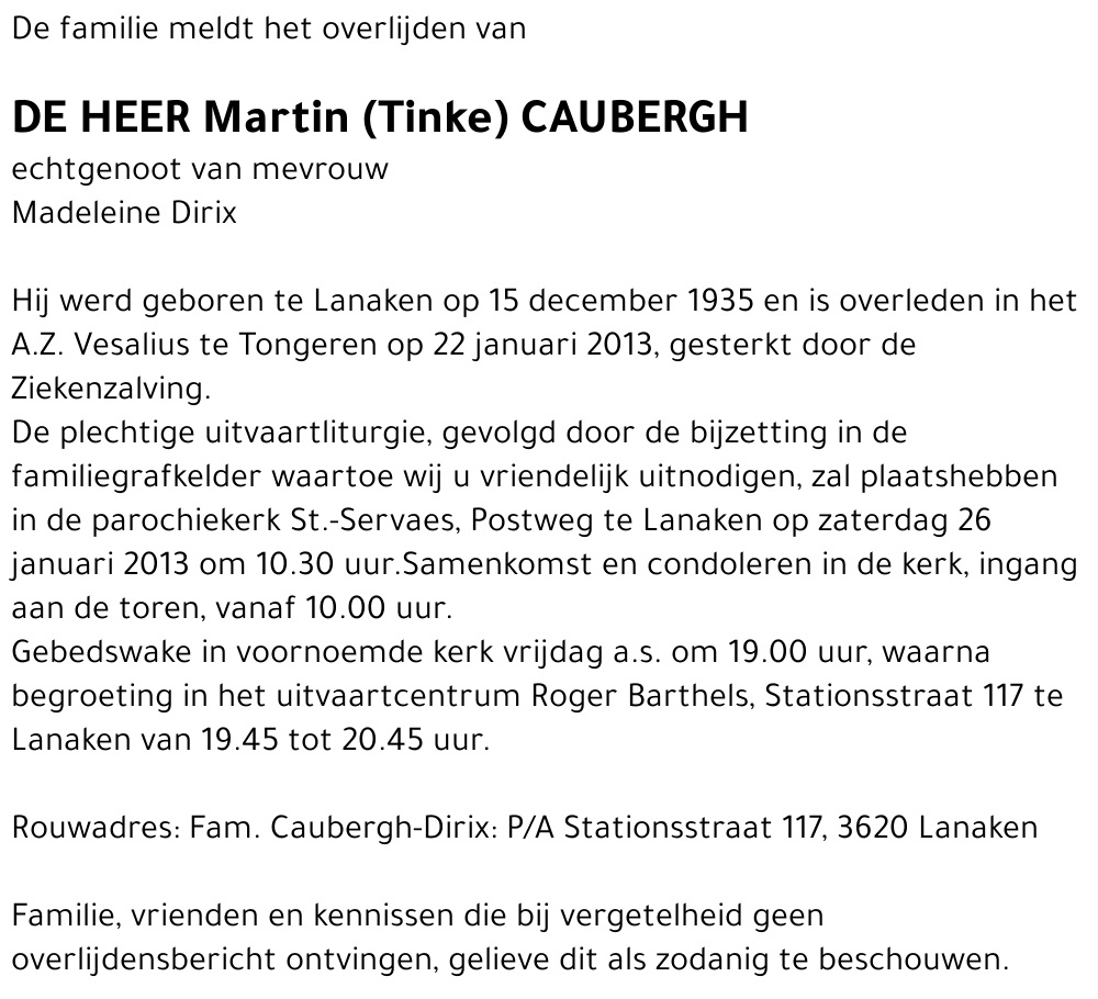 Martin (Tinke) Caubergh