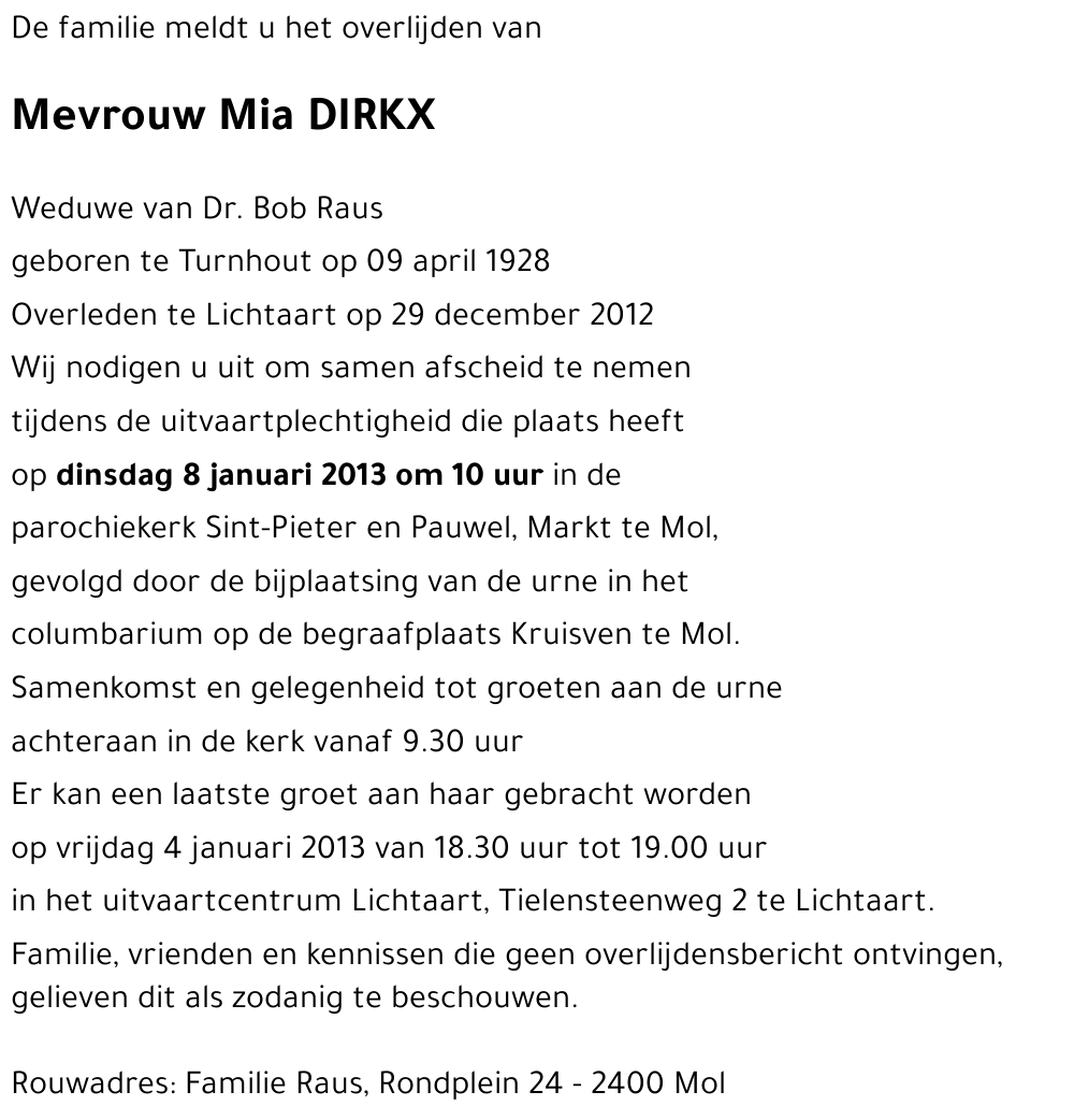 Mia DIRCKX