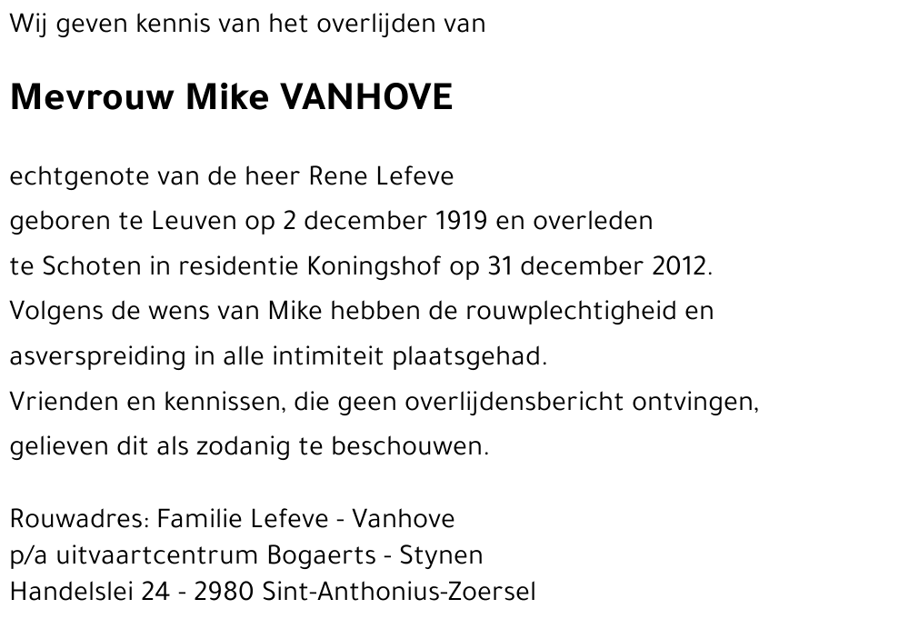 Mike VANHOVE