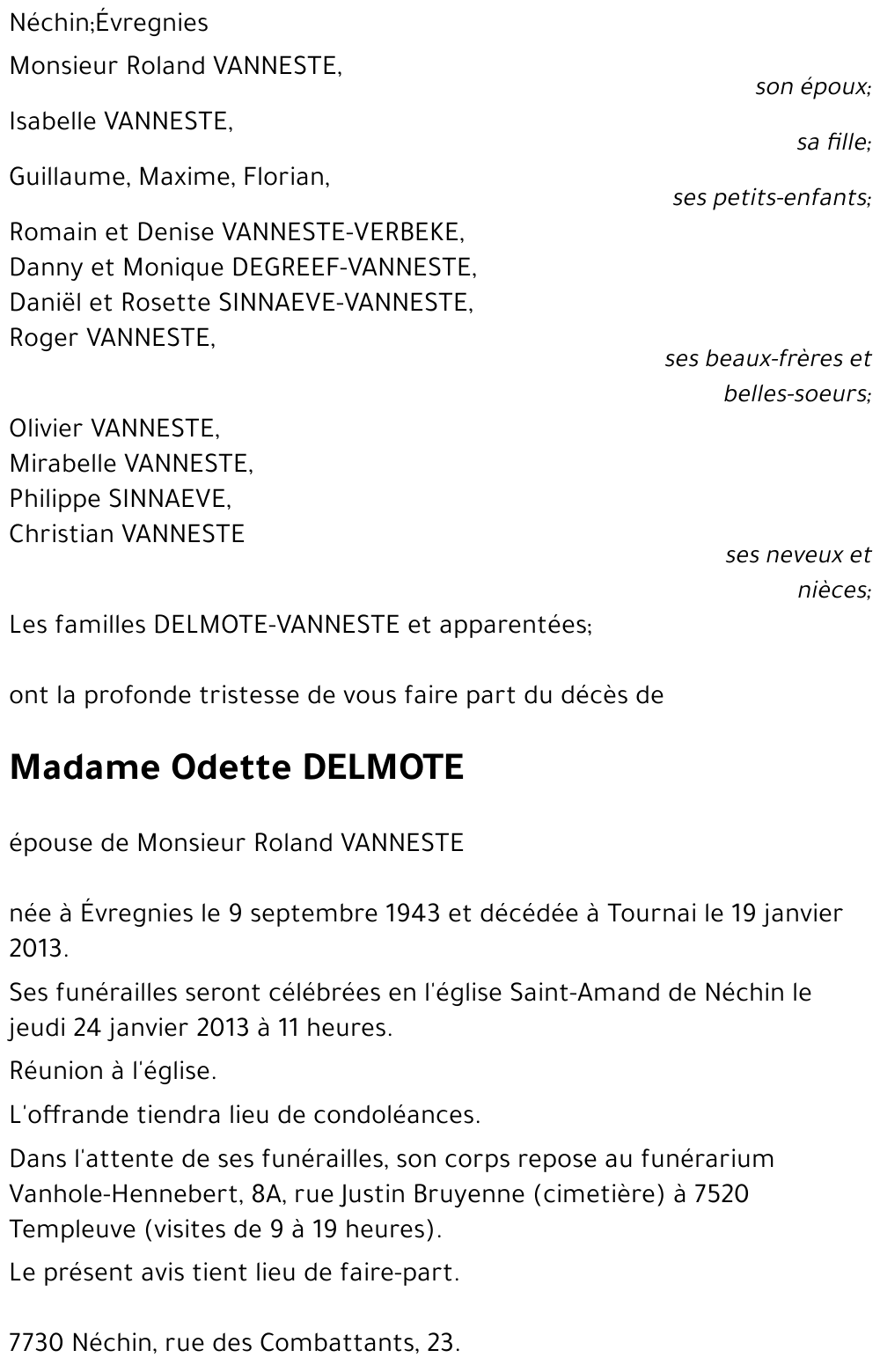 Odette DELMOTE