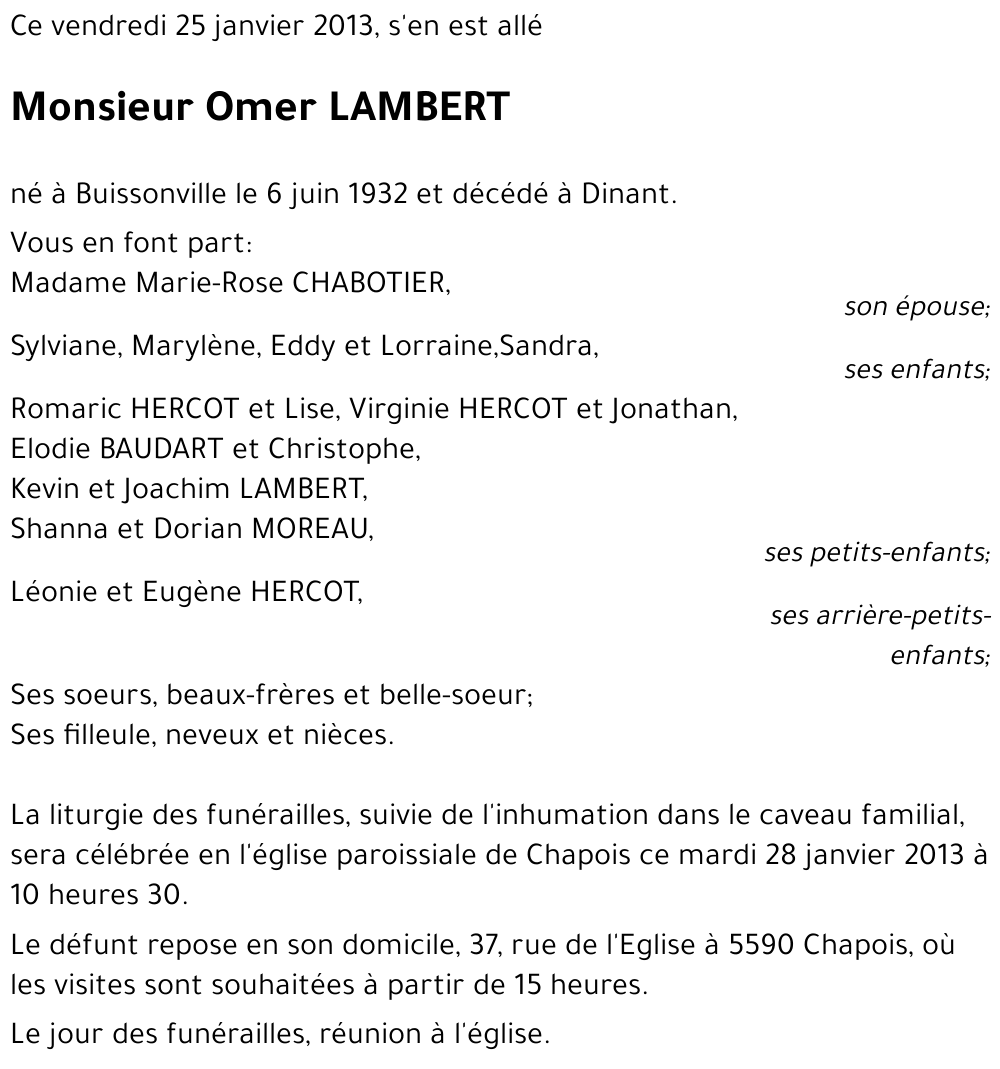Omer LAMBERT