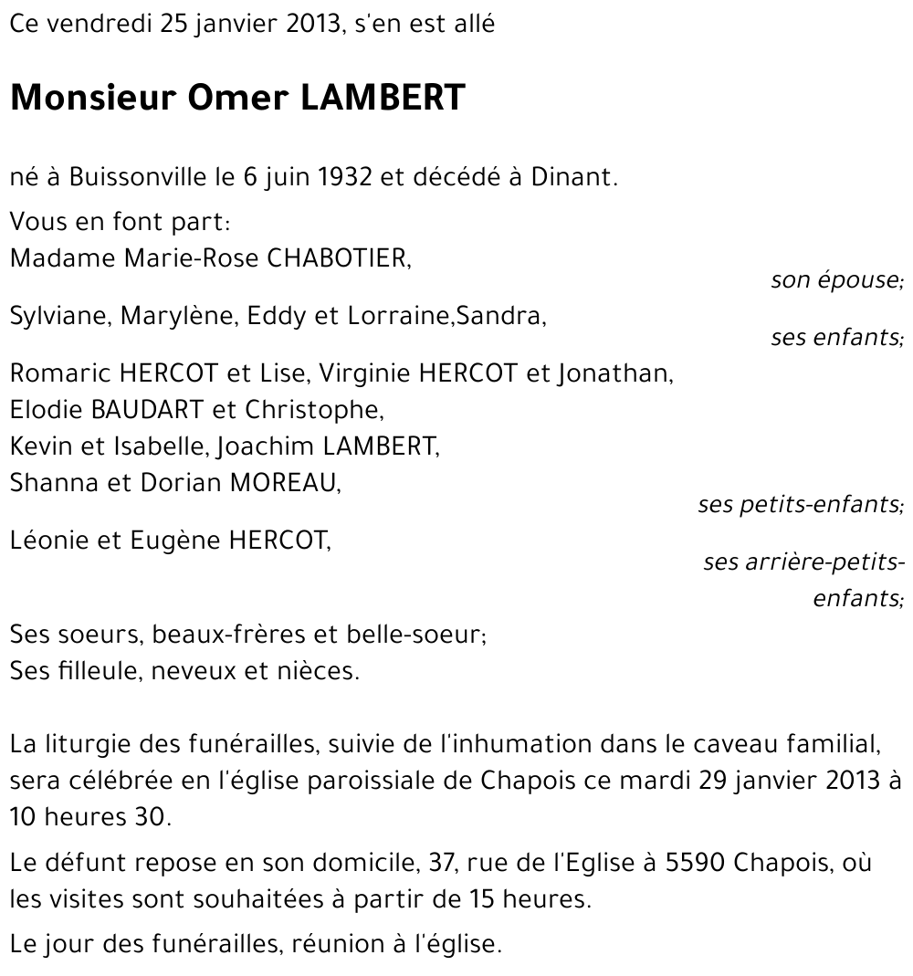 Omer LAMBERT