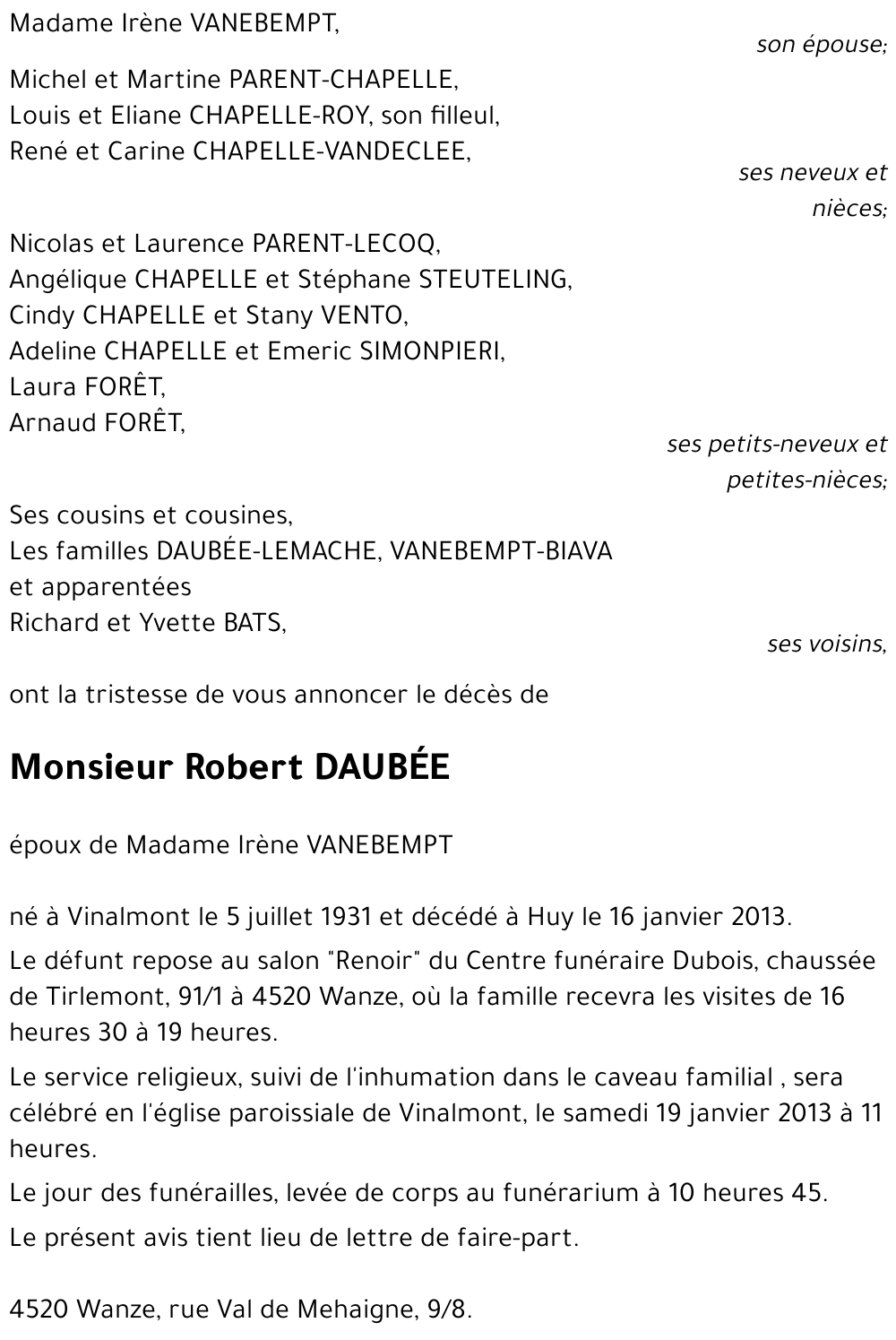 Robert DAUBÉE