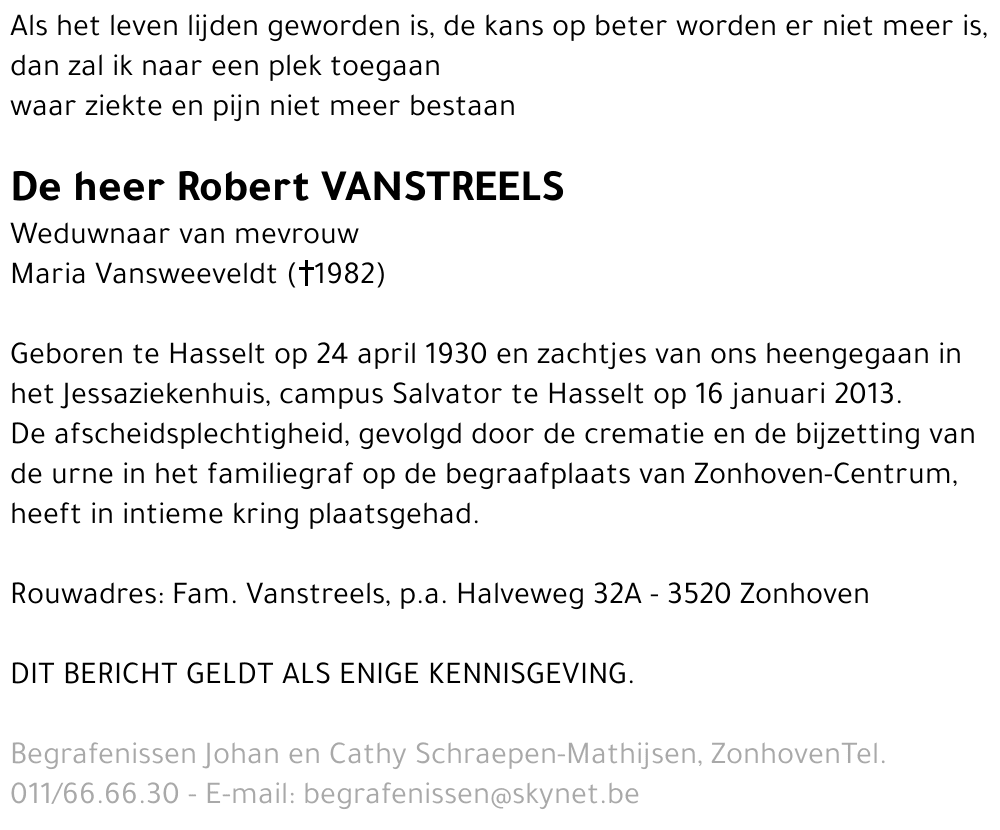 Robert Vanstreels