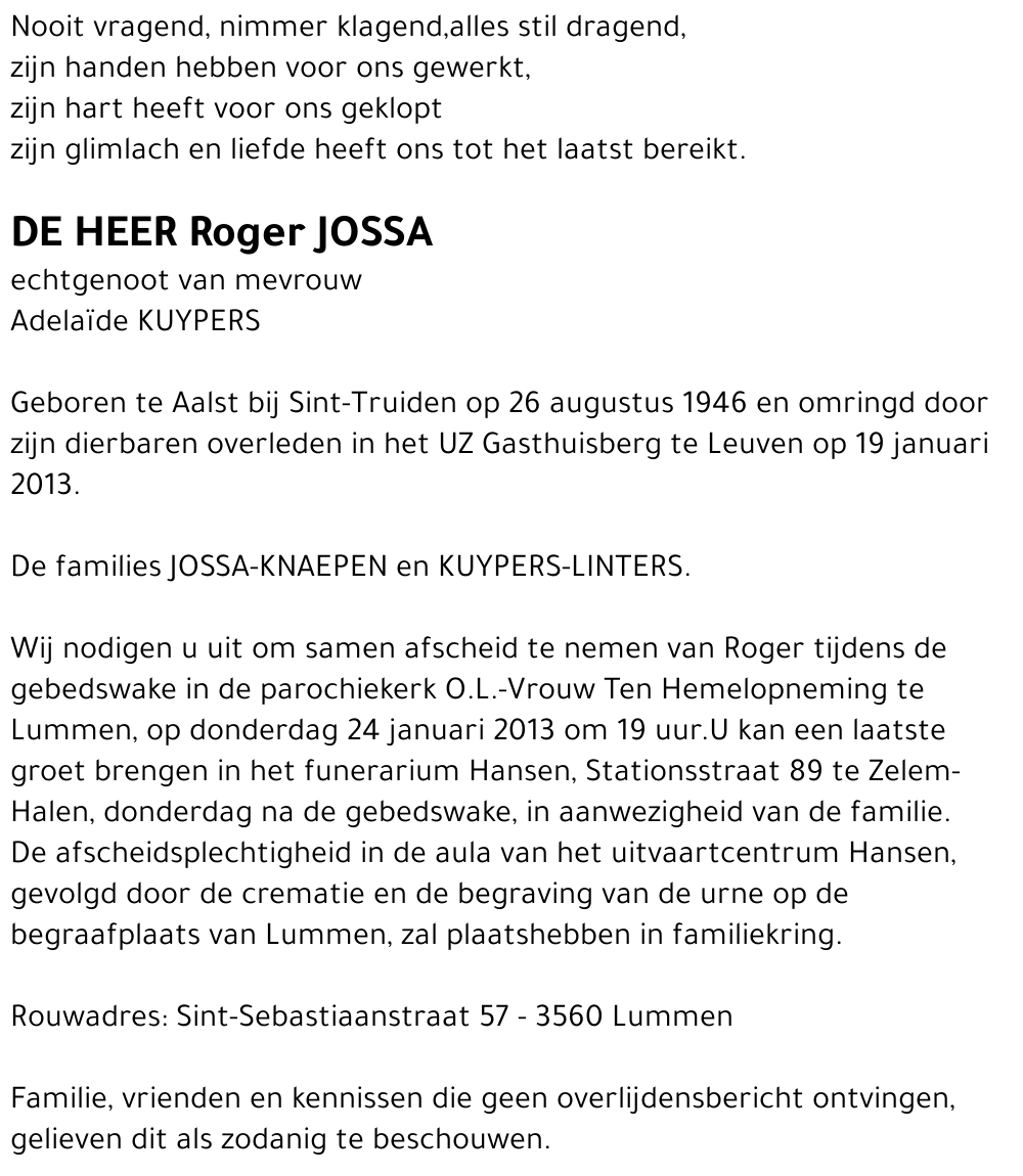 Roger JOSSA