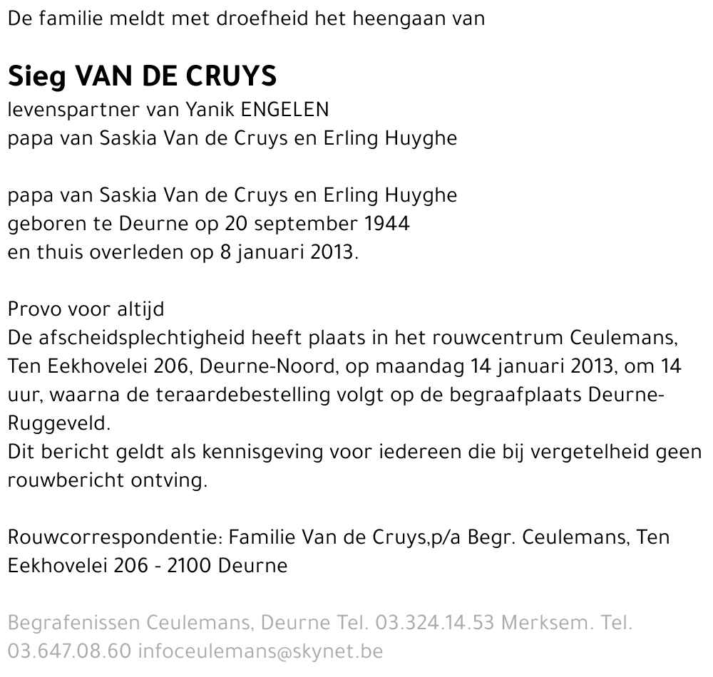 Sieg VAN DE CRUYS