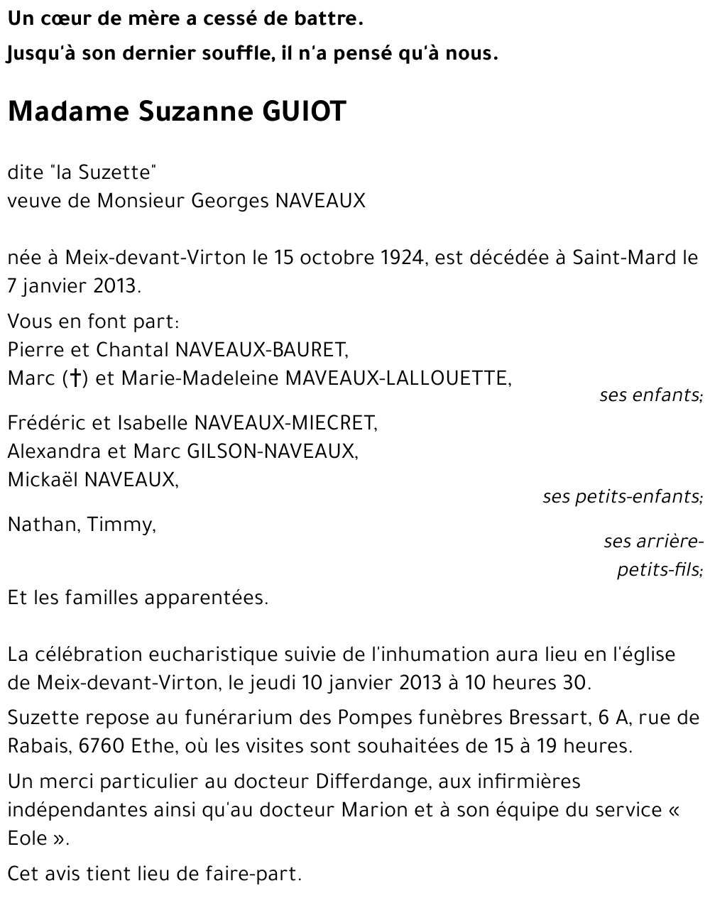 Suzanne GUIOT