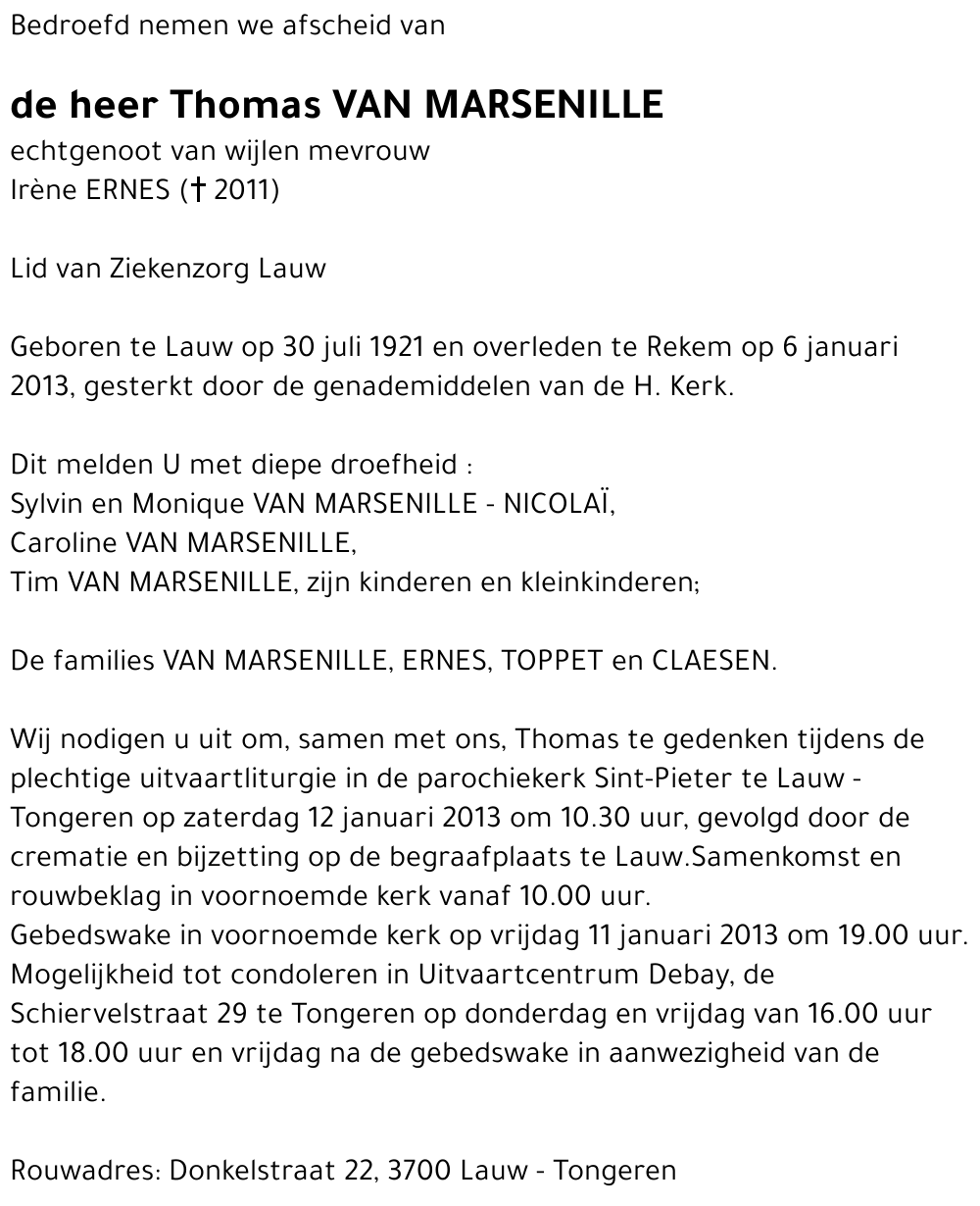 Thomas VAN MARSENILLE