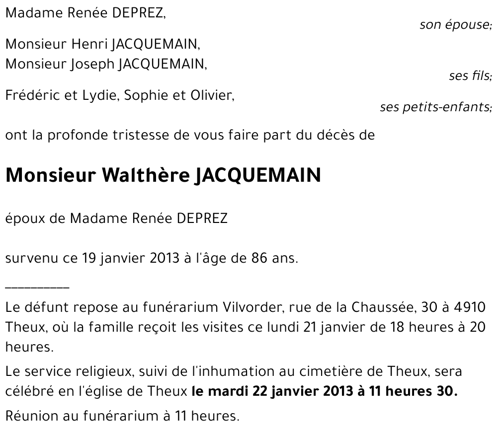 Walthère JACQUEMAIN