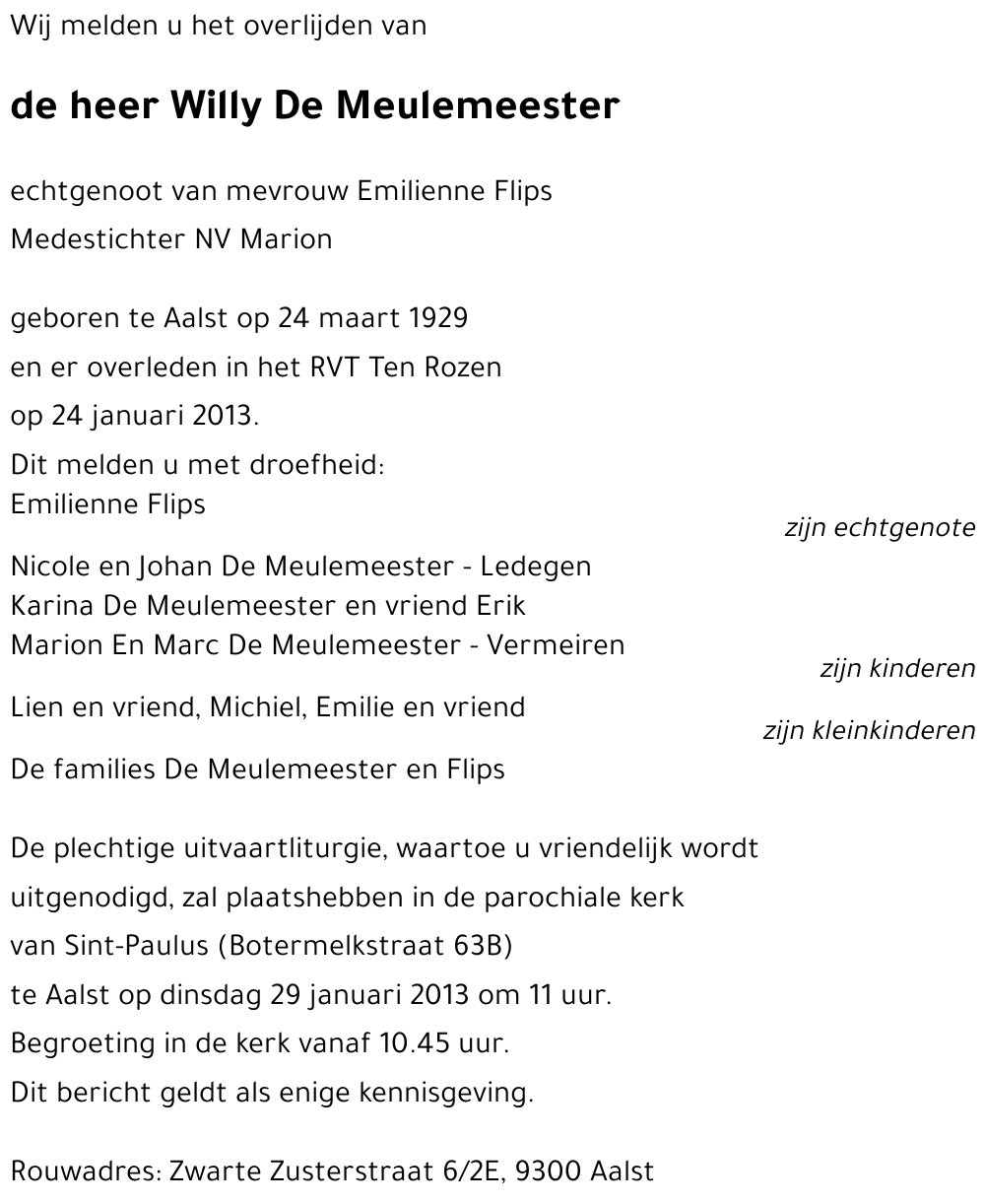 Willy De Meulemeester