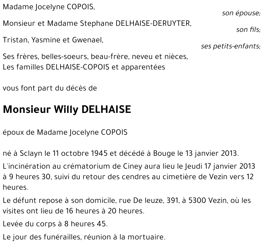 Willy DELHAISE