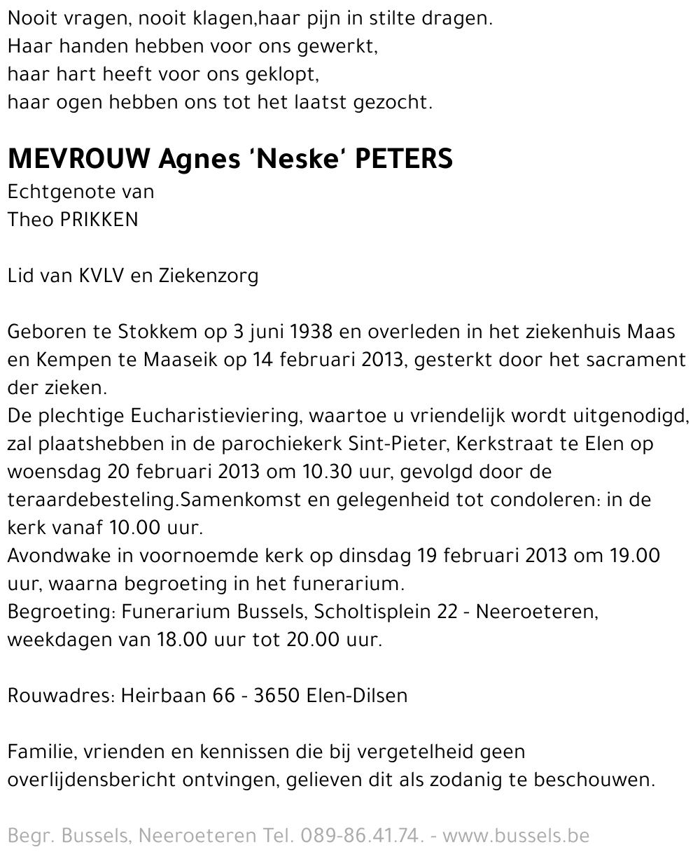 Agnes 'Neske' PETERS