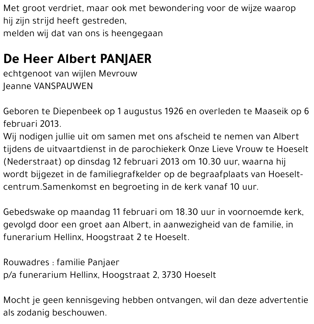 Albert PANJAER