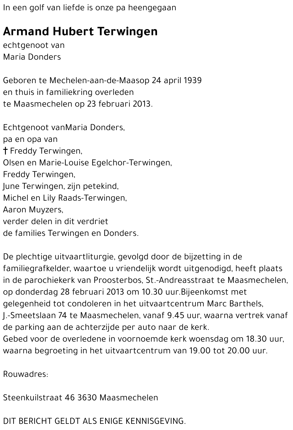 Armand Hubert Terwingen