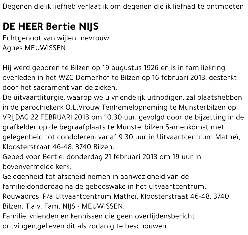 Bertie NIJS