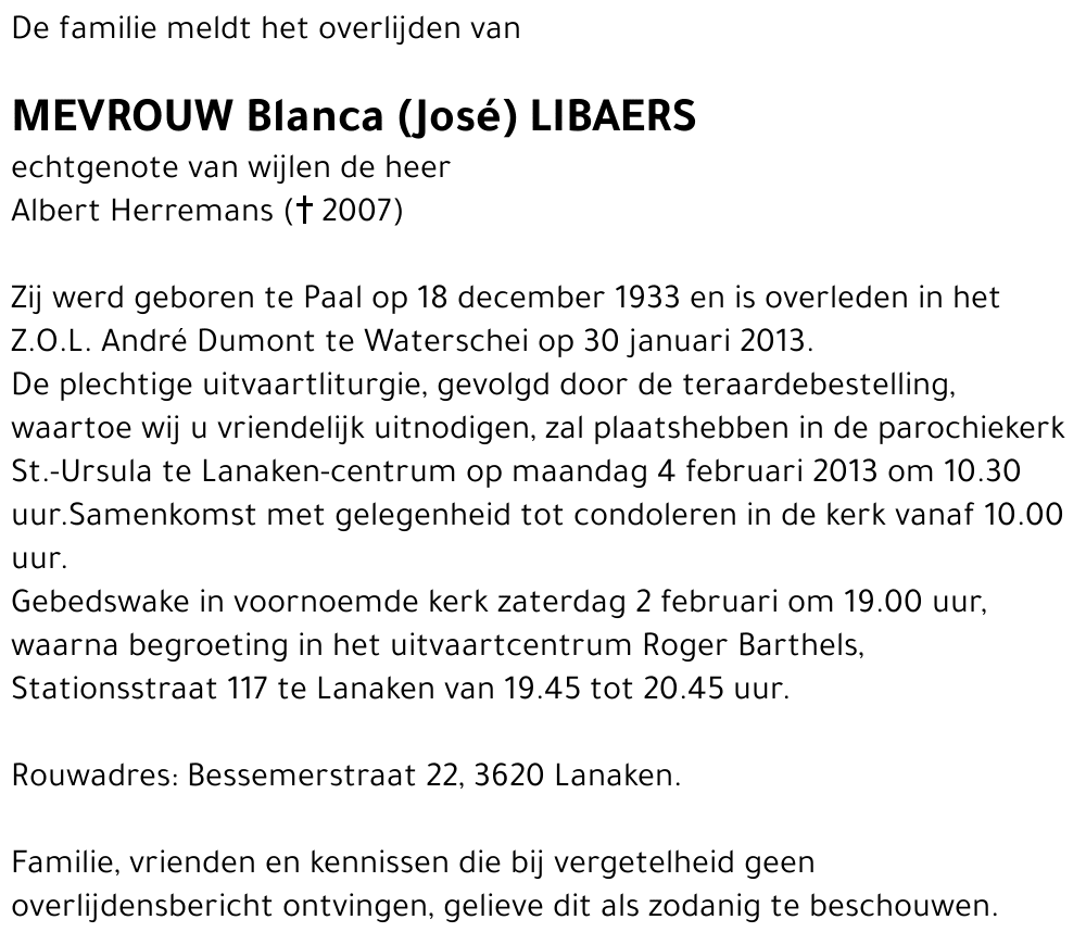 Blanca (José) Libaers