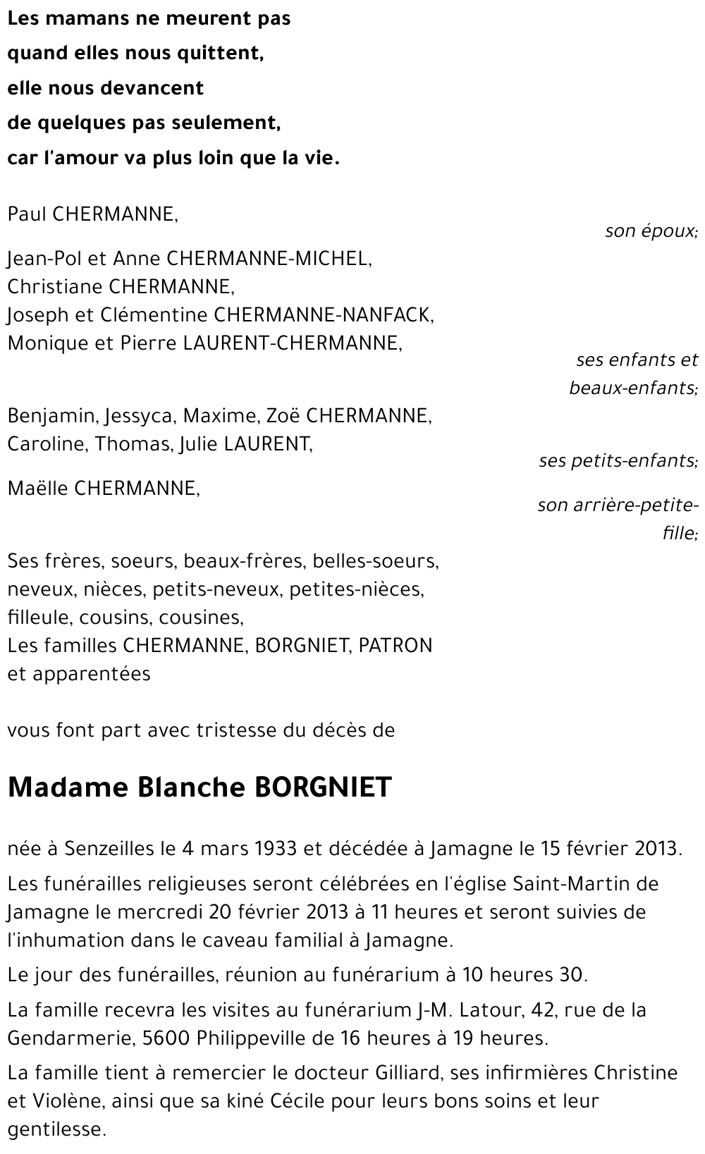 Blanche BORGNIET