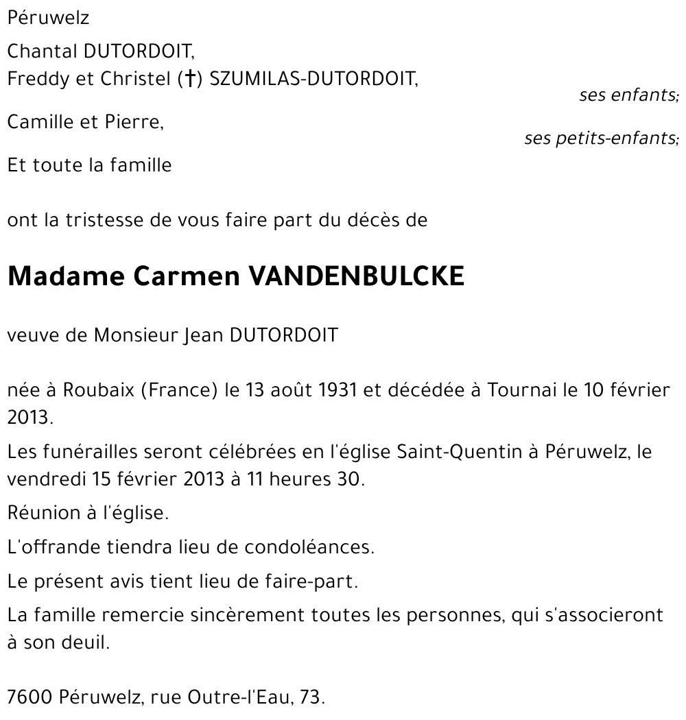 Carmen VANDENBULCKE