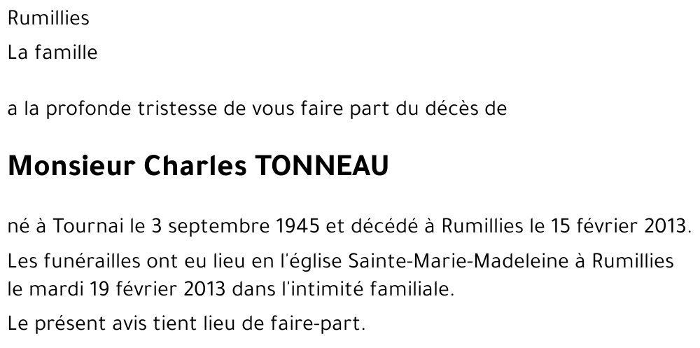 Charles TONNEAU