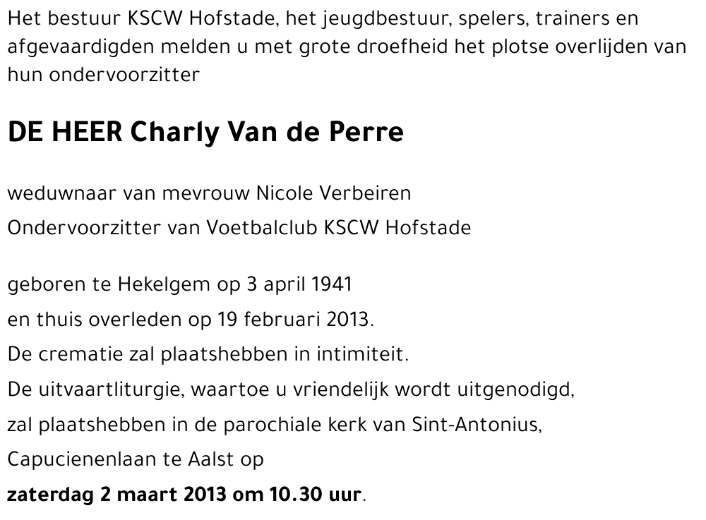 Charly Van de Perre