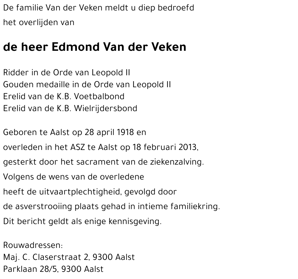 Edmond Van der Veken