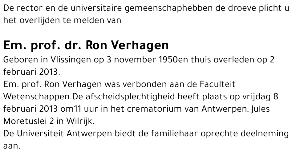 Em. prof. dr. Ron Verhagen