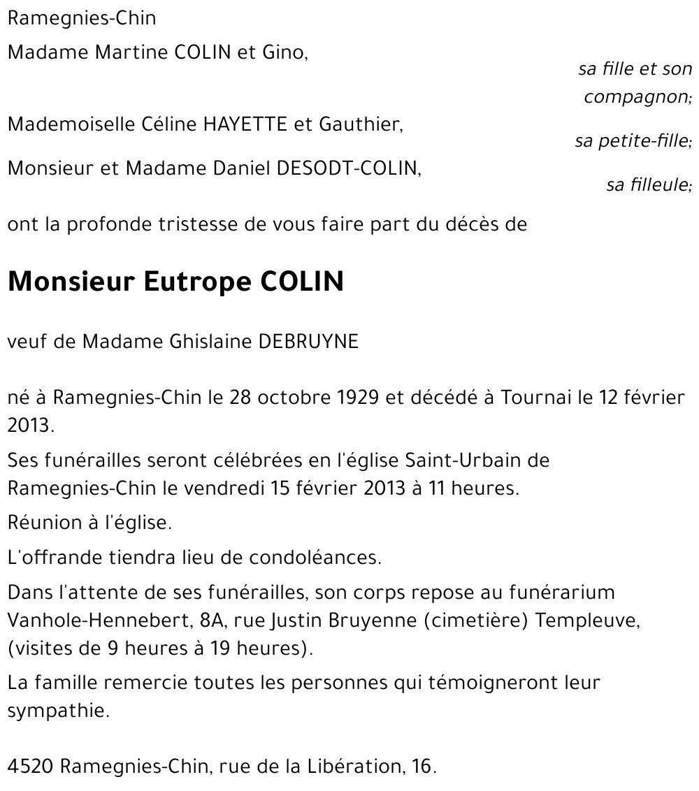 Eutrope COLIN