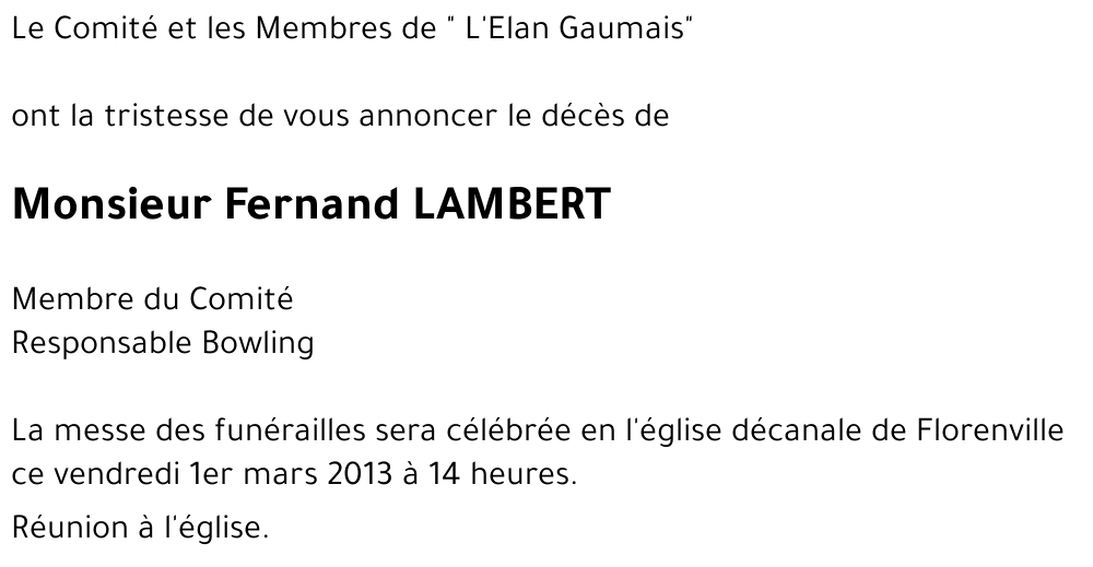 Fernand LAMBERT
