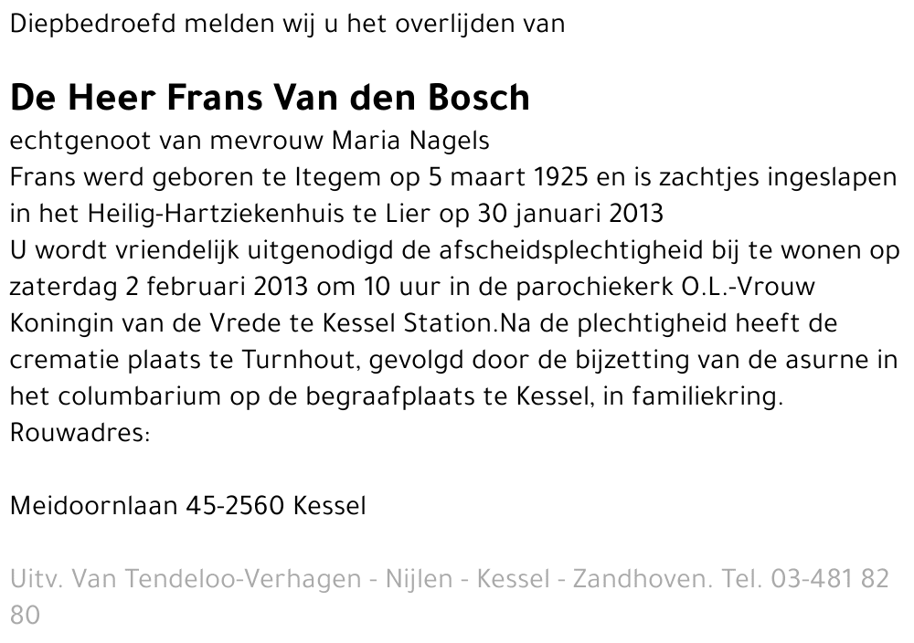 Frans Van den Bosch