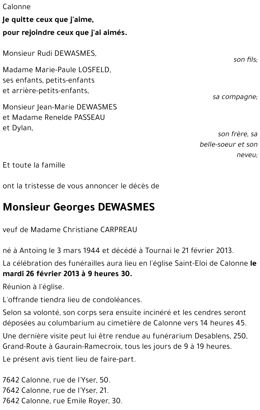 Georges DEWASMES